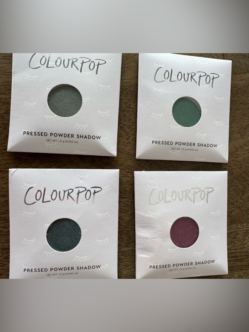 ColourPop Pressed Powder Eyeshadows — Teal, Forest Green & Plum Trio